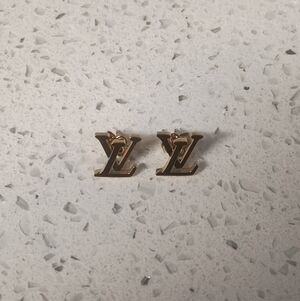 Gold LV Stud Earrings